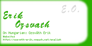 erik ozsvath business card